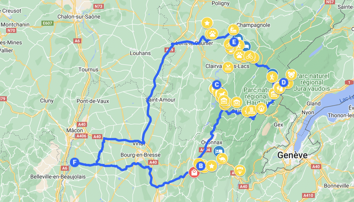 la route des lacs du jura en road trip